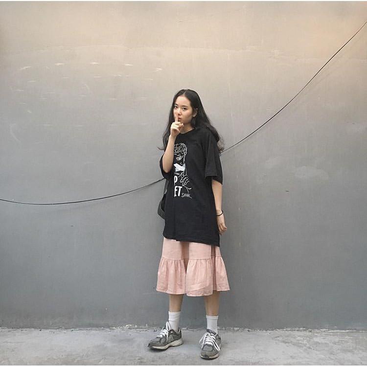 Áo thun tay lỡ dáng rộng 100% cotton Keep quiet - MACARON