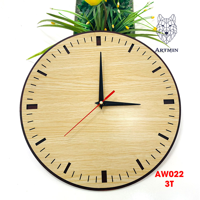 AW022 - Đồng Hồ Gỗ Treo Tường – Décor Trang Trí Phong Cách Mới
