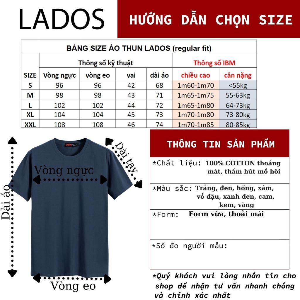 Áo thun unisex trơn cao cấp đủ màu LADOS - 9021 chất liệu thoáng mát thoải mái - Chất cotton nam nữ thời trang