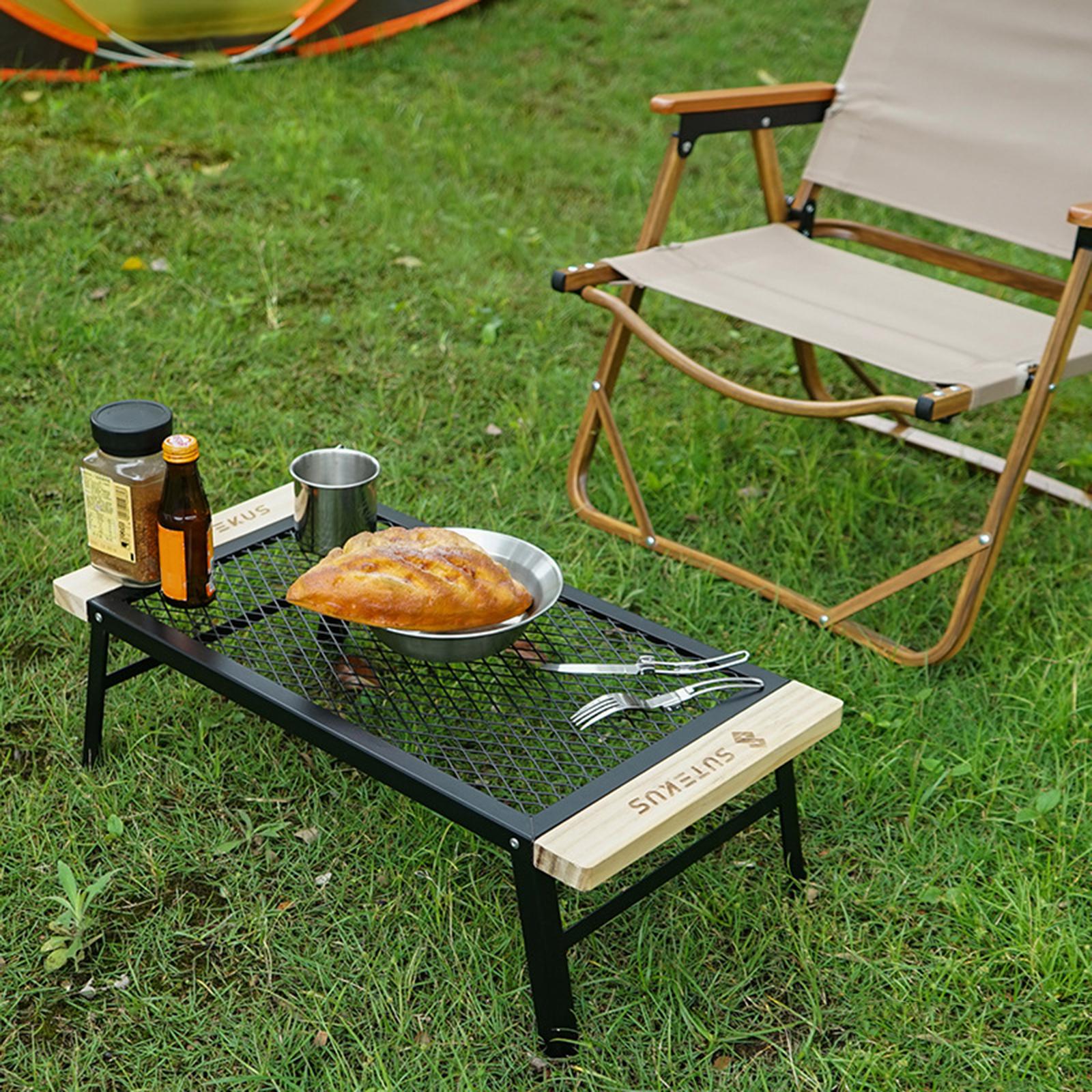 Iron Outdoor Indoor Folding Net Table Lightweight Camping BBQ Backyard