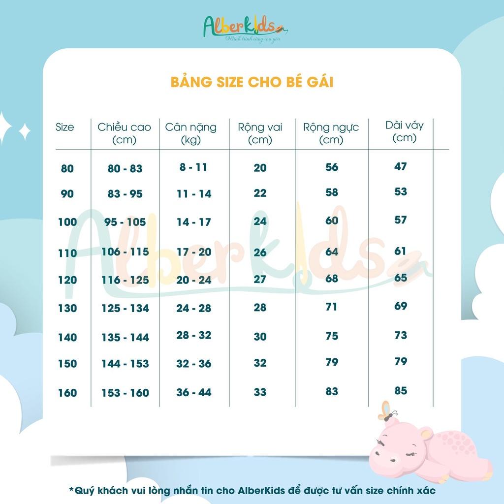 Áo sơ mi trắng cho bé gái ALBER KIDS phối ngực boi hạt mềm mịn mát