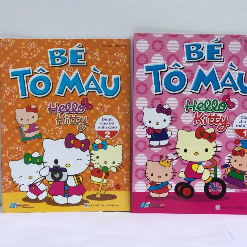 Combo 4 tập /vở bé tô màu helo kitty