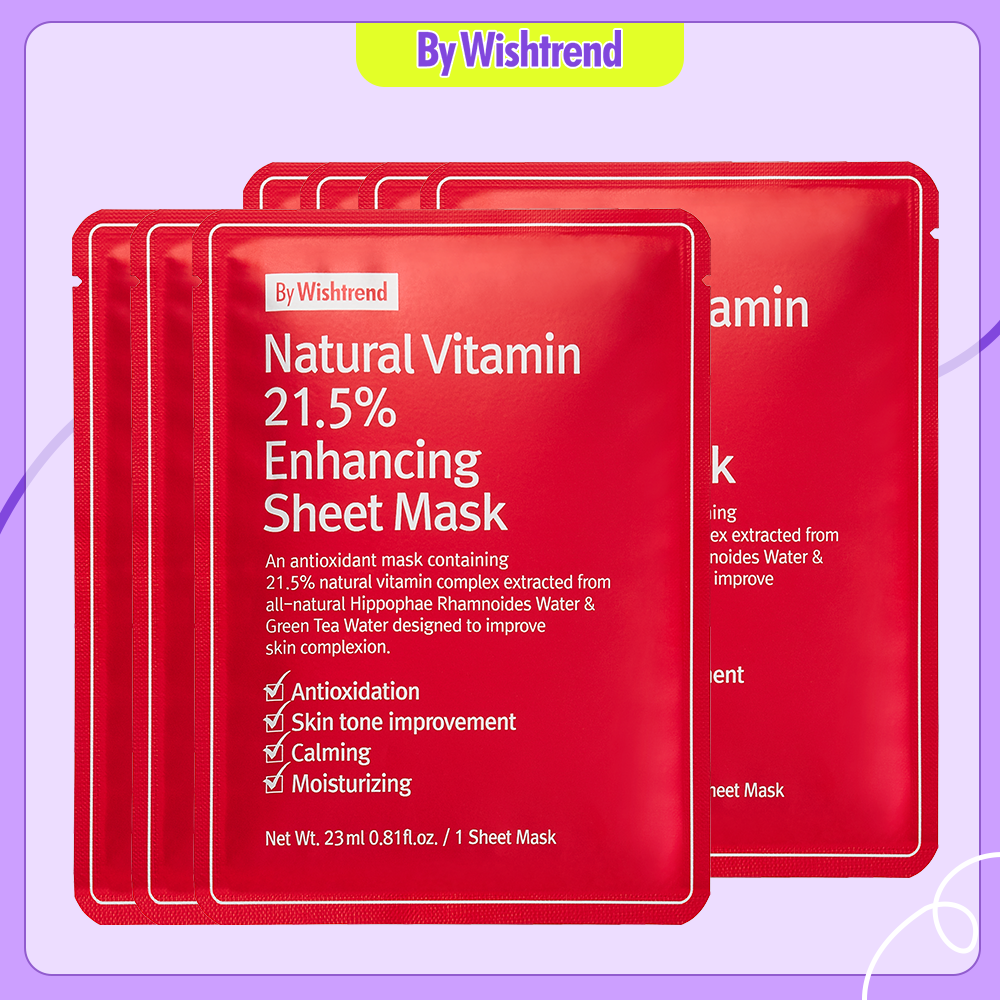 7 By Wishtrend mặt nạ giấy Natural Vitamin 21.5% Enhancing Sheet Mask 23ml