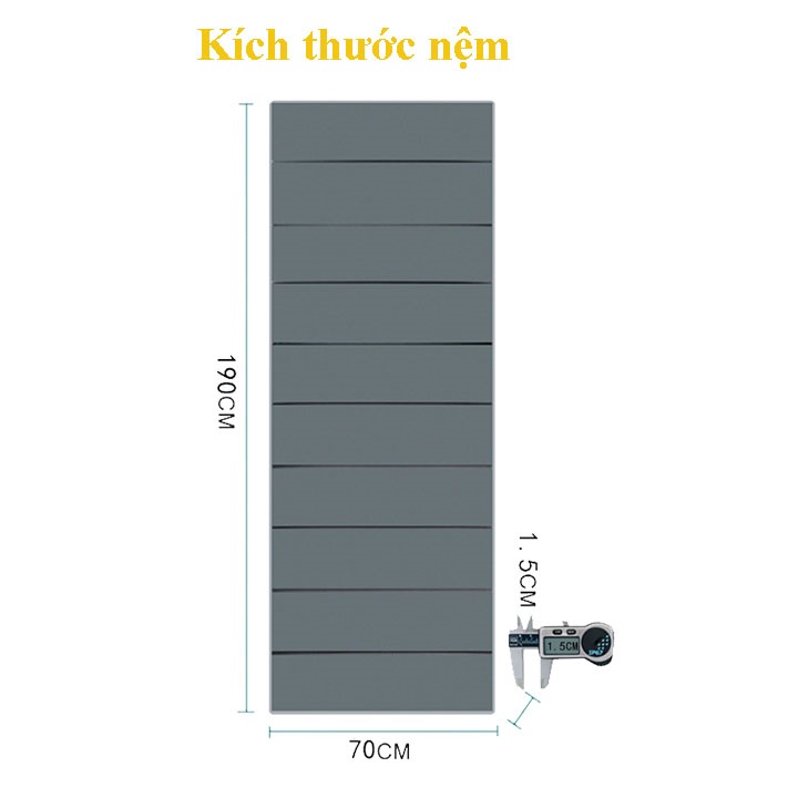 Nệm, Đệm Đơn Gấp Gọn Ngủ Trưa Văn Phòng, Có Mặt Chống Nước, Túi Đựng Đệm - Kích Thước 70cm x 190cm