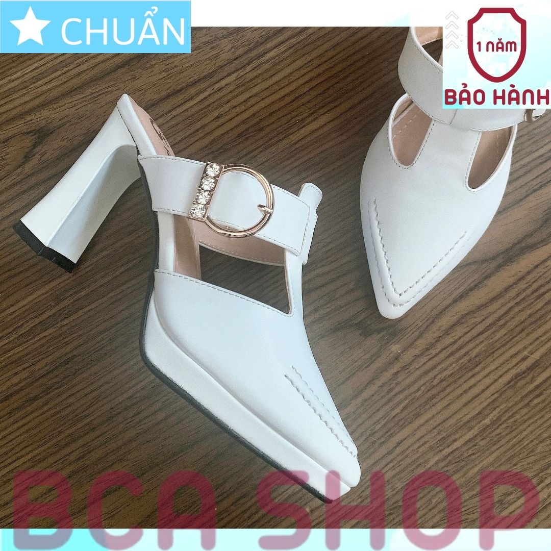 Giày cao gót nữ hở mũi 8p RO515 ROSATA tại BCASHOP đế đúp mang êm chân và tôn dáng cực kì - màu trắng