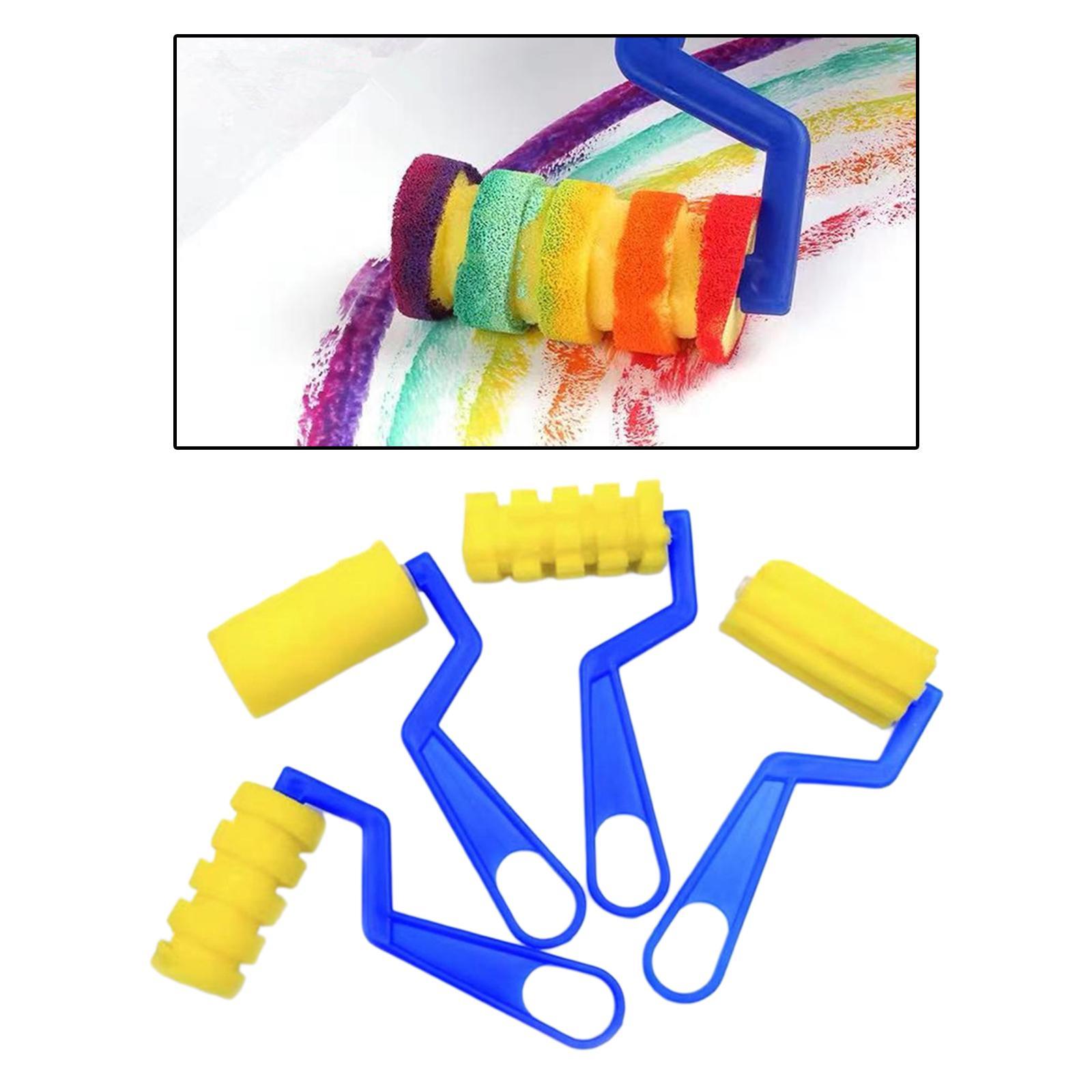 4x Sponge Painting Roller Brushes DIY Graffiti Tools Foam Paint Brushes