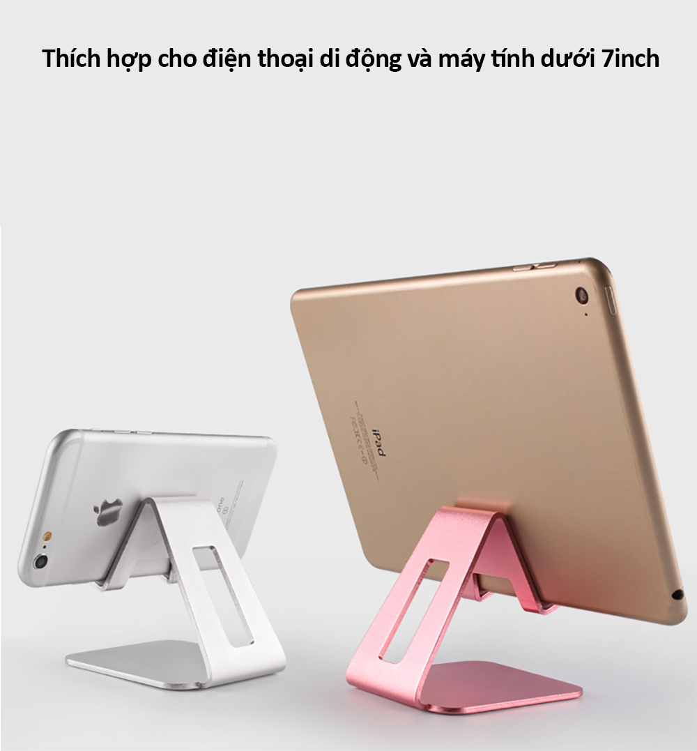 Giá Đỡ Để Bàn Điện Thoại Di Động, Máy Tính Bảng, Ipad Hợp Kim Nhôm Hàng Chính Hãng Helios - Bạc