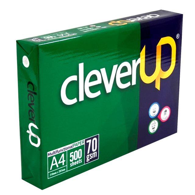 Giấy A4 Clever up Định lượng (65gsm/70gsm) loại giấy trắng đẹp, độ sắc nét cao, in 2 mặt không bị kẹt giấy,