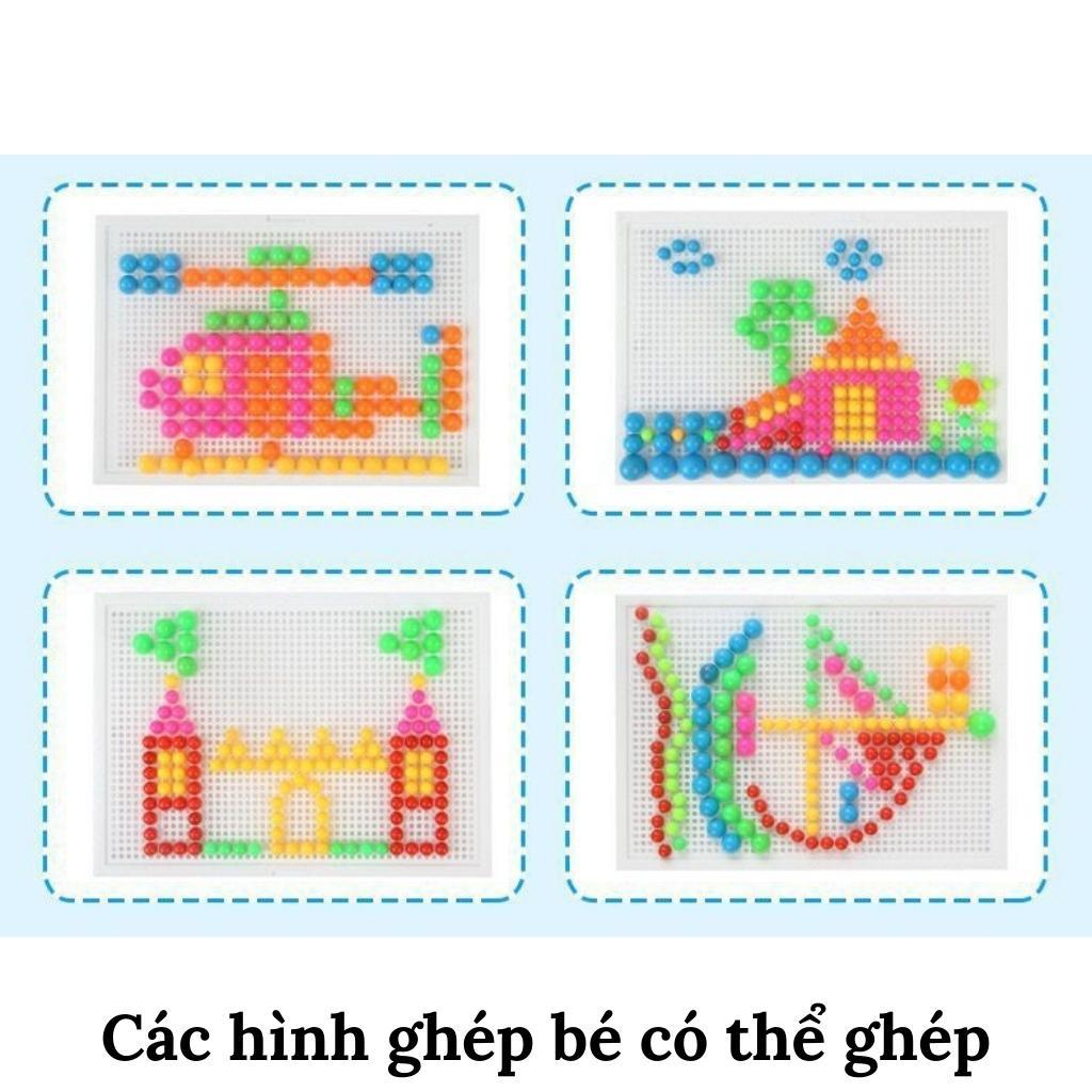 Đồ chơi lắp ghép Bộ Ghép Hình Hạt Nấm Nhựa 296 Chi Tiết Cho Bé Phát Triển Trí Sáng Tạo Luna Kid's