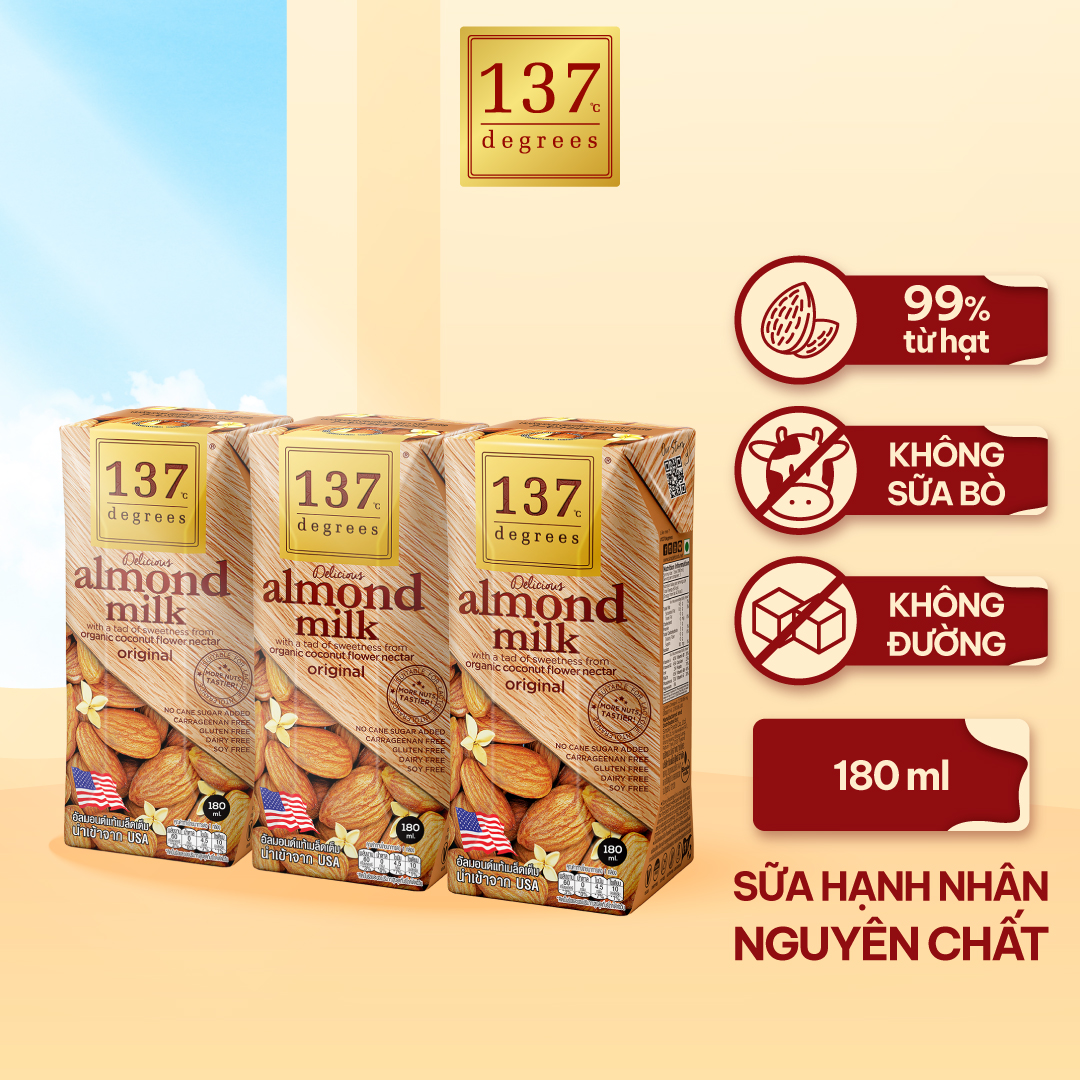 [LỐC 3 HỘP 180ML] Sữa Hạt Không Đường 137 DEGREES Thái Lan Nhiều Vị, Dinh Dưỡng, Thơm Ngon Bổ Dưỡng Healthy