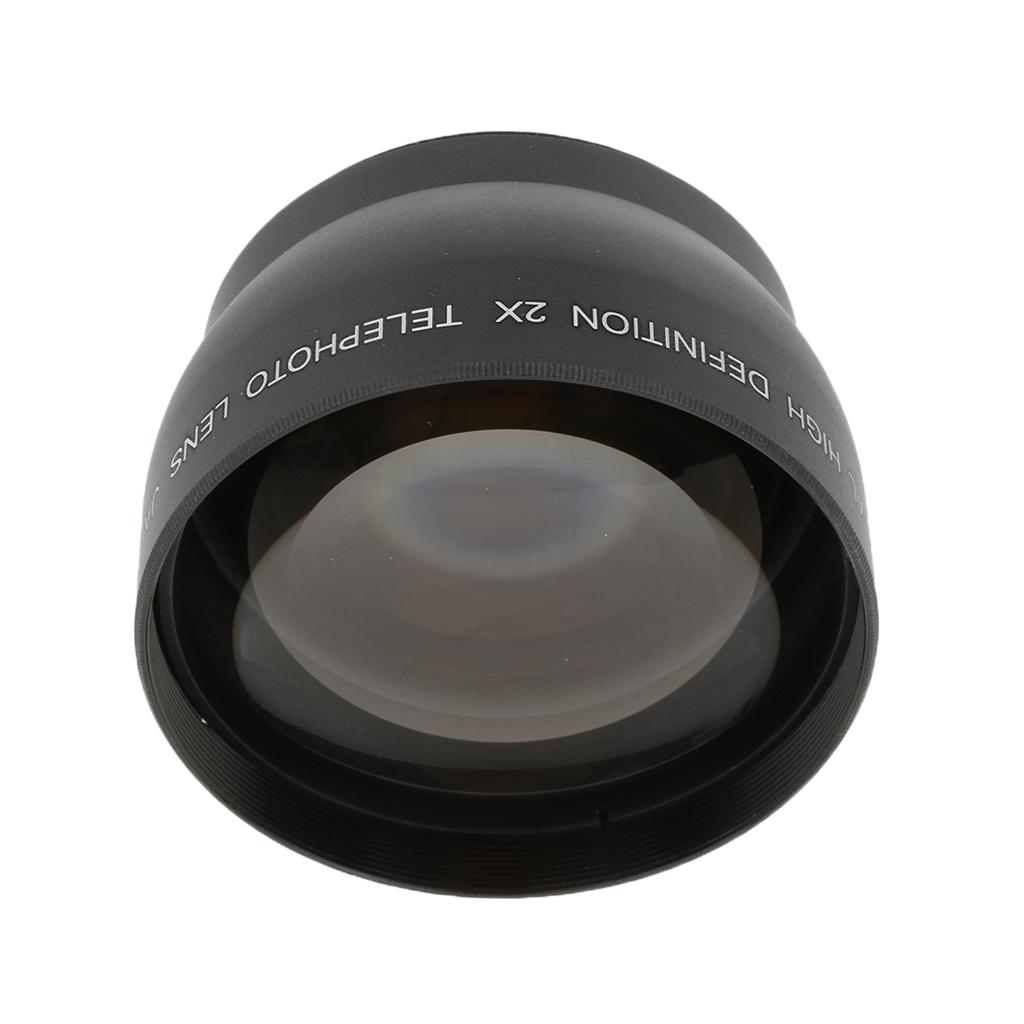 52mm Telephoto Conversion Lens with 2x Magnification for Camera DSLR