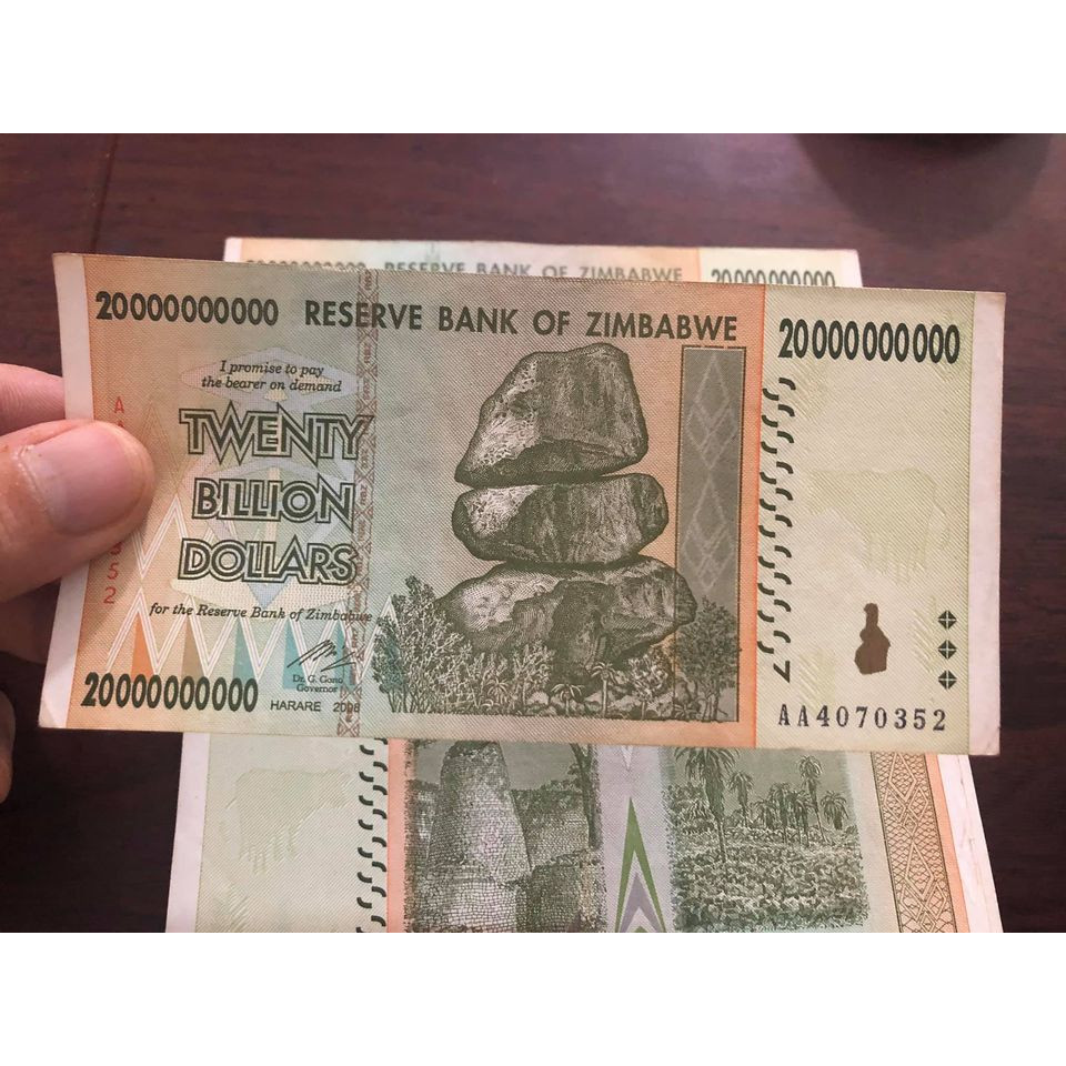 Tiền cổ Zimbabwe 20 tỷ dollar sưu tầm