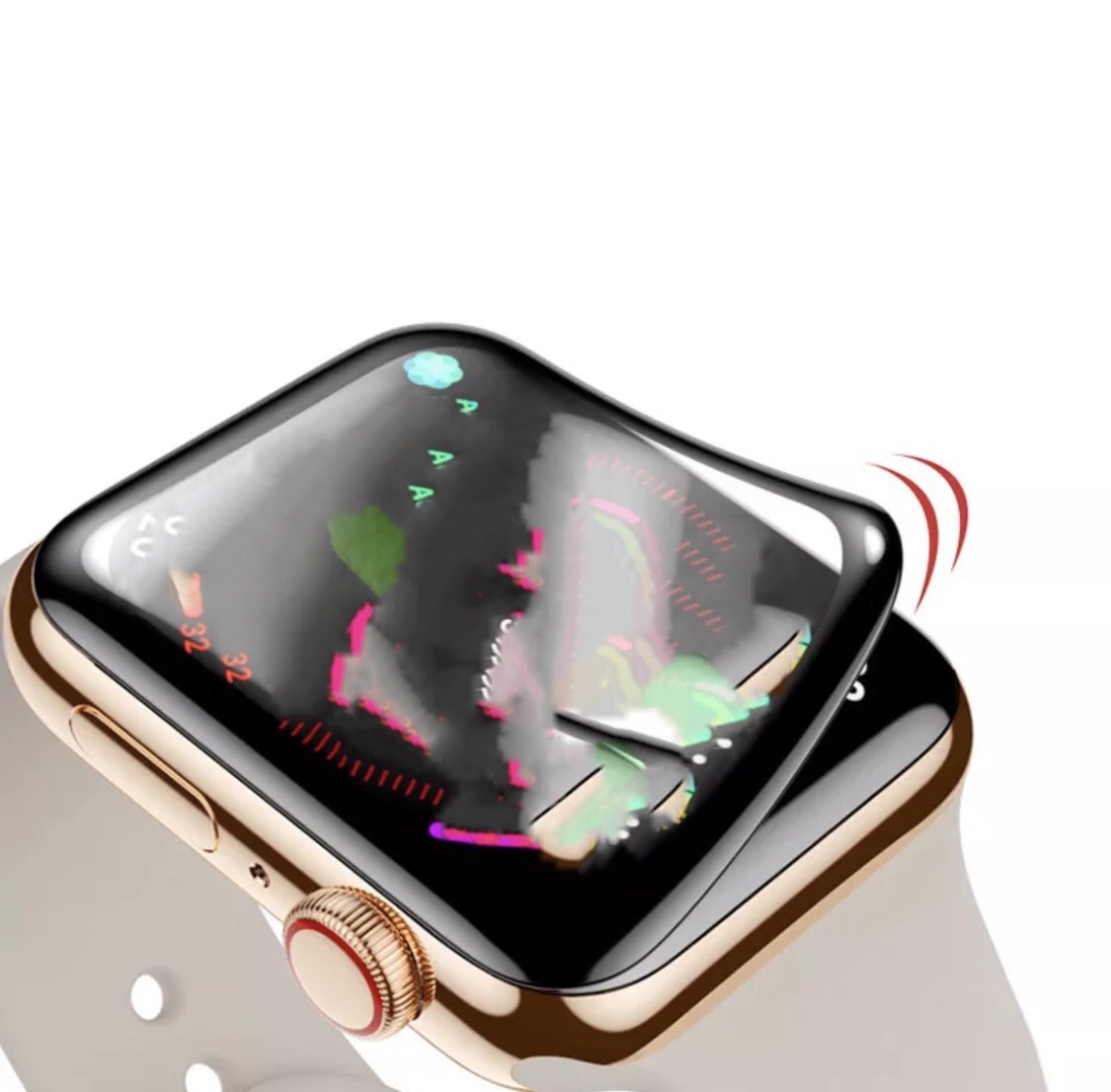 Miếng Dán Màn Hình Dẻo Flim Siêu Mỏng, Viền Đen Dành Cho AppleWATCH 4/5/6/7