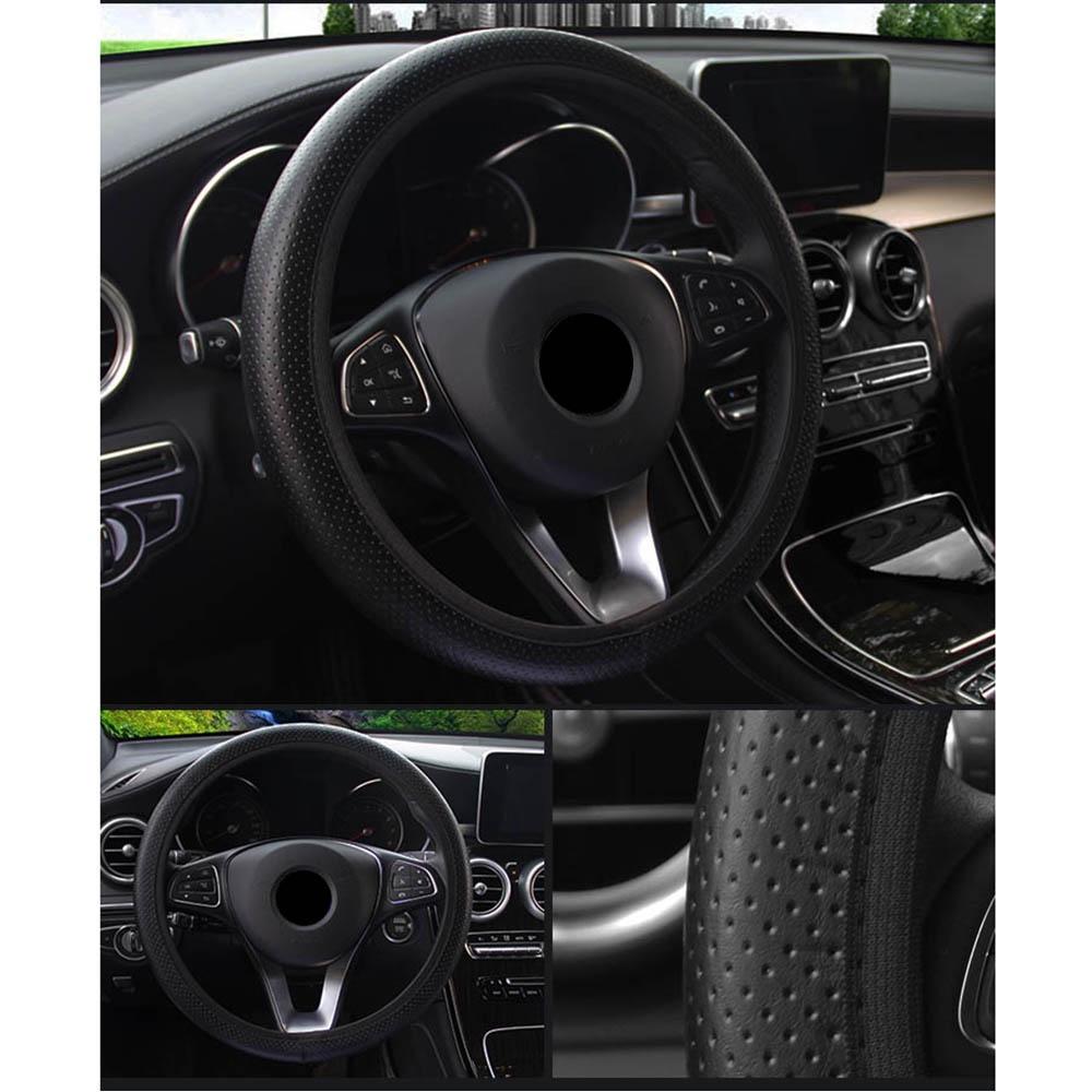 Vỏ bọc vô lăng xe hơi bằng da nhân tạo mềm trang trí DIY cho Ford Focus 2