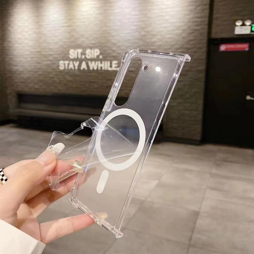 Ốp Lưng Trong Suốt Hỗ Trợ Sạc Từ Tính Dành Cho Samsung Galaxy Z Fold 5 / Z Flip 5, Chống Ố Vàng - Hàng Nhập Khẩu