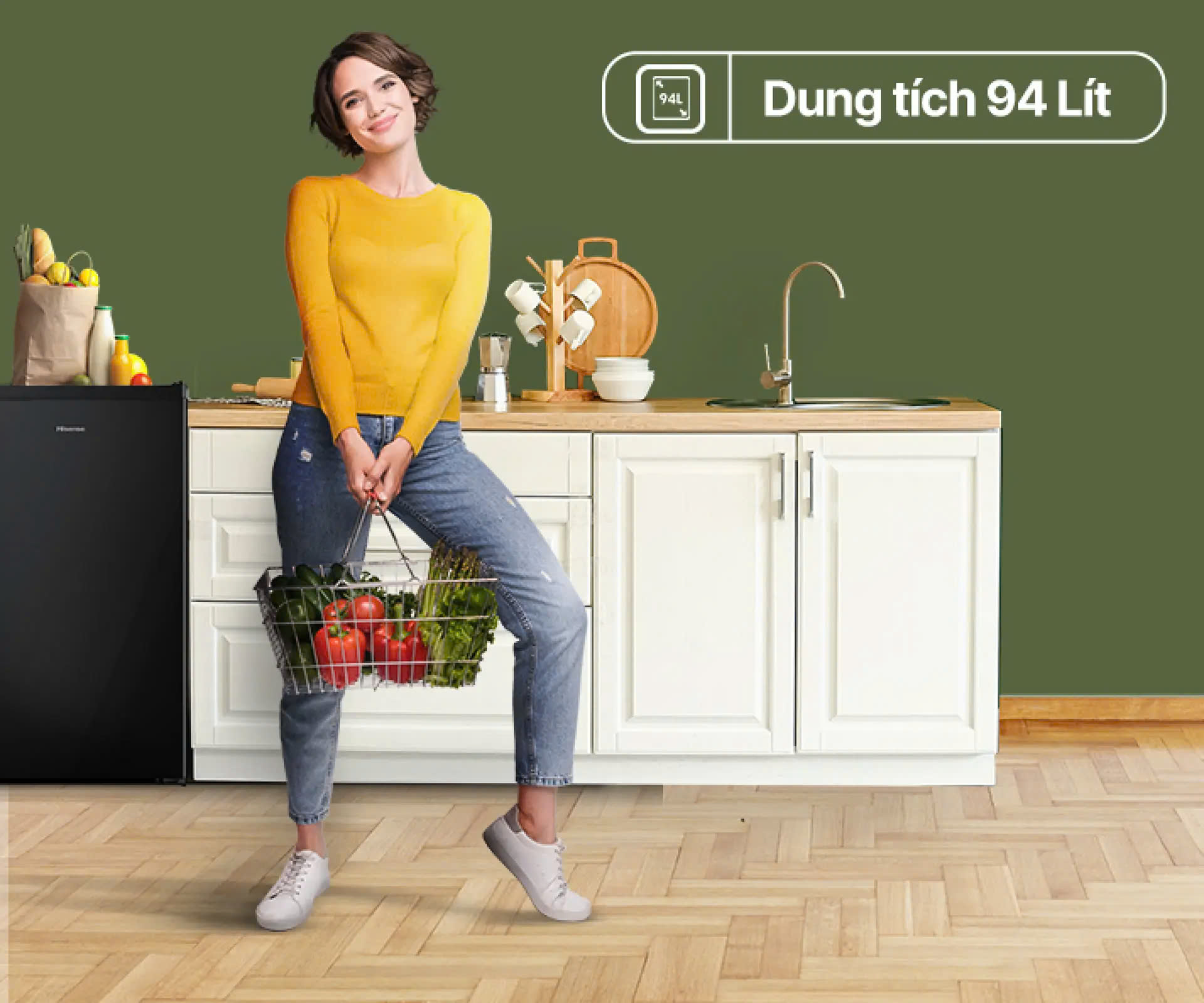Tủ lạnh Mini Bar Hisense 94 Lít HR09DB làm lạnh nhanh, tiết kiệm điện, bảo hành 24 tháng - HÀNG CHÍNH HÃNG
