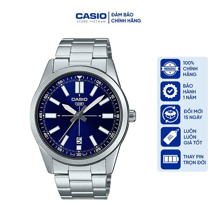 Đồng Hồ Nam Casio MTP-VD02D-2EUDF -Quart-Dây Kim Loại