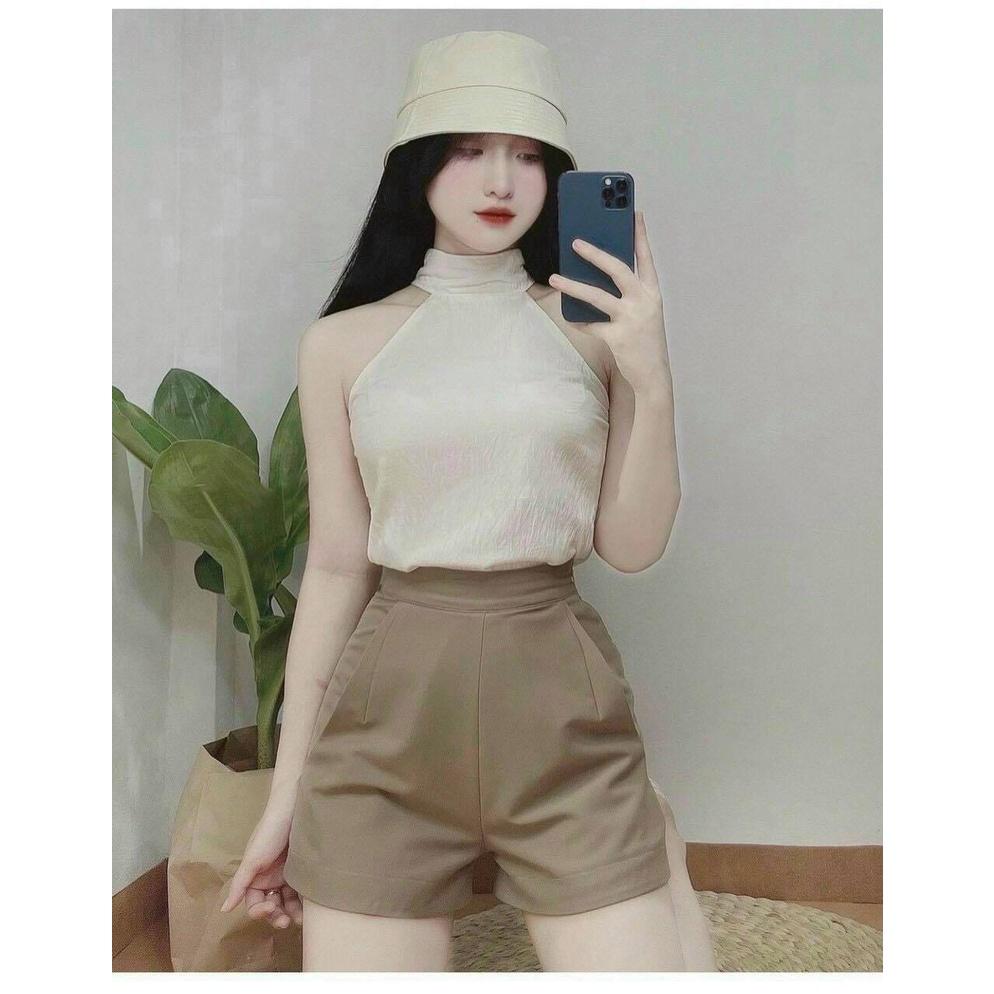 Set bộ nữ - Set bộ áo cổ yếm kèm quần thời trang