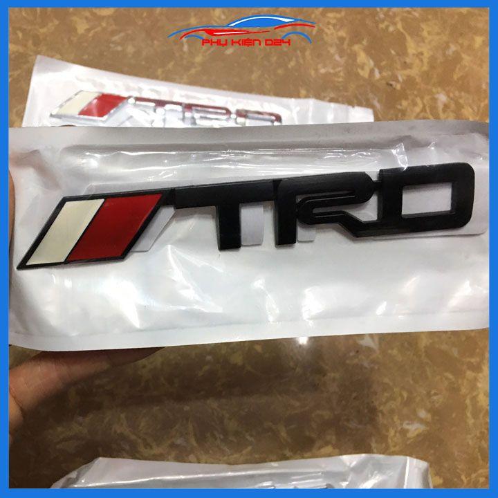 Logo tem dán chữ nổi TRD dùng dán đuôi cho xe ô tô hai màu đen mạ crom