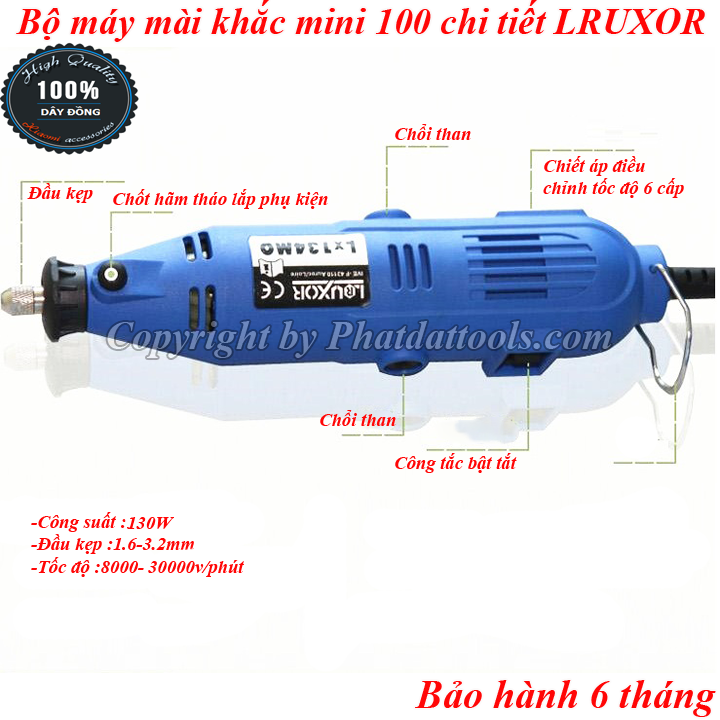 Bộ máy mài khắc 100 chi tiết LRUXOR