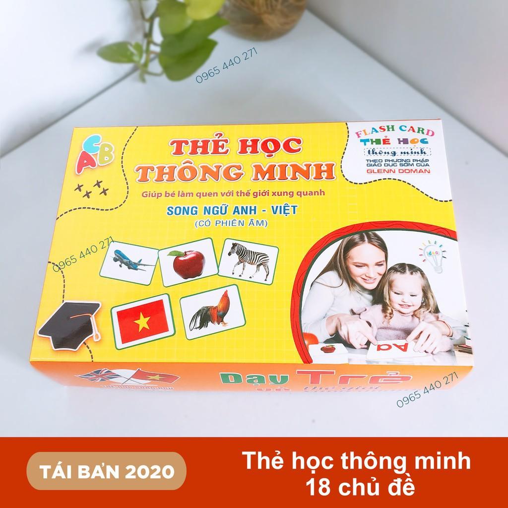 Bộ Thẻ Học Thông Minh 18 Chủ Đề loại to song ngữ tiếng Anh loại chuẩn Glenn Doman Flashcard cho bé từ 0-6 tuổi