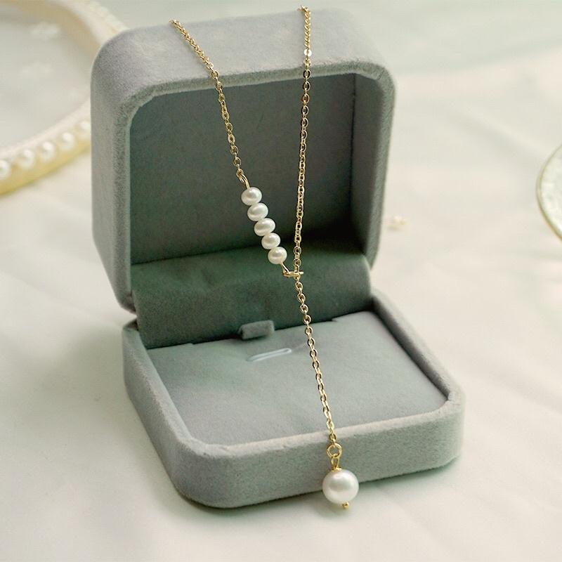 Vòng Cổ Size 6ly Mix Bi Và Dây Titan. Vòng Cổ Ngọc Trai Nước Ngọt Tự Nhiên - Ngọc Trai Trường Thịnh
