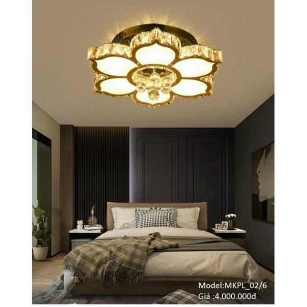 MKPL_02/6 - Đèn mâm áp trần phale 6 cánh tô điểm phòng khách, đèn tô điểm trần DT
