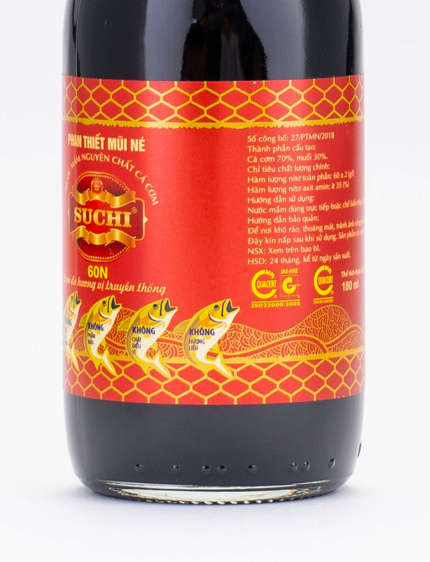 Nước Mắm Cá Cơm Truyền Thống có US FDA Xuất Khẩu Suchi 60N 180ml