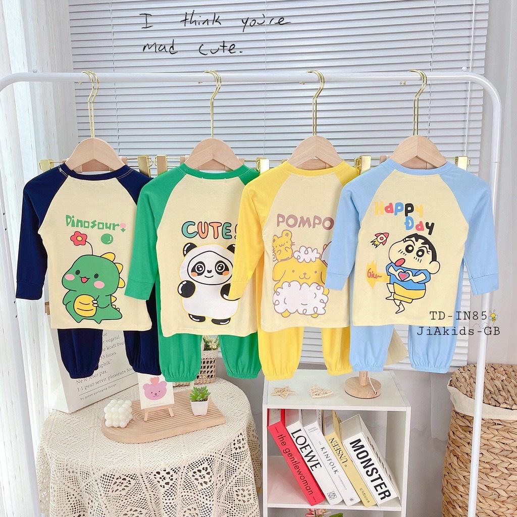 Bộ Quần Áo Dài Tay MINKY MOM Thun Lạnh cho Trẻ Em, Bé Trai Bé Gái In Hình Dễ Thương vải mềm mịn thoáng mát TD50