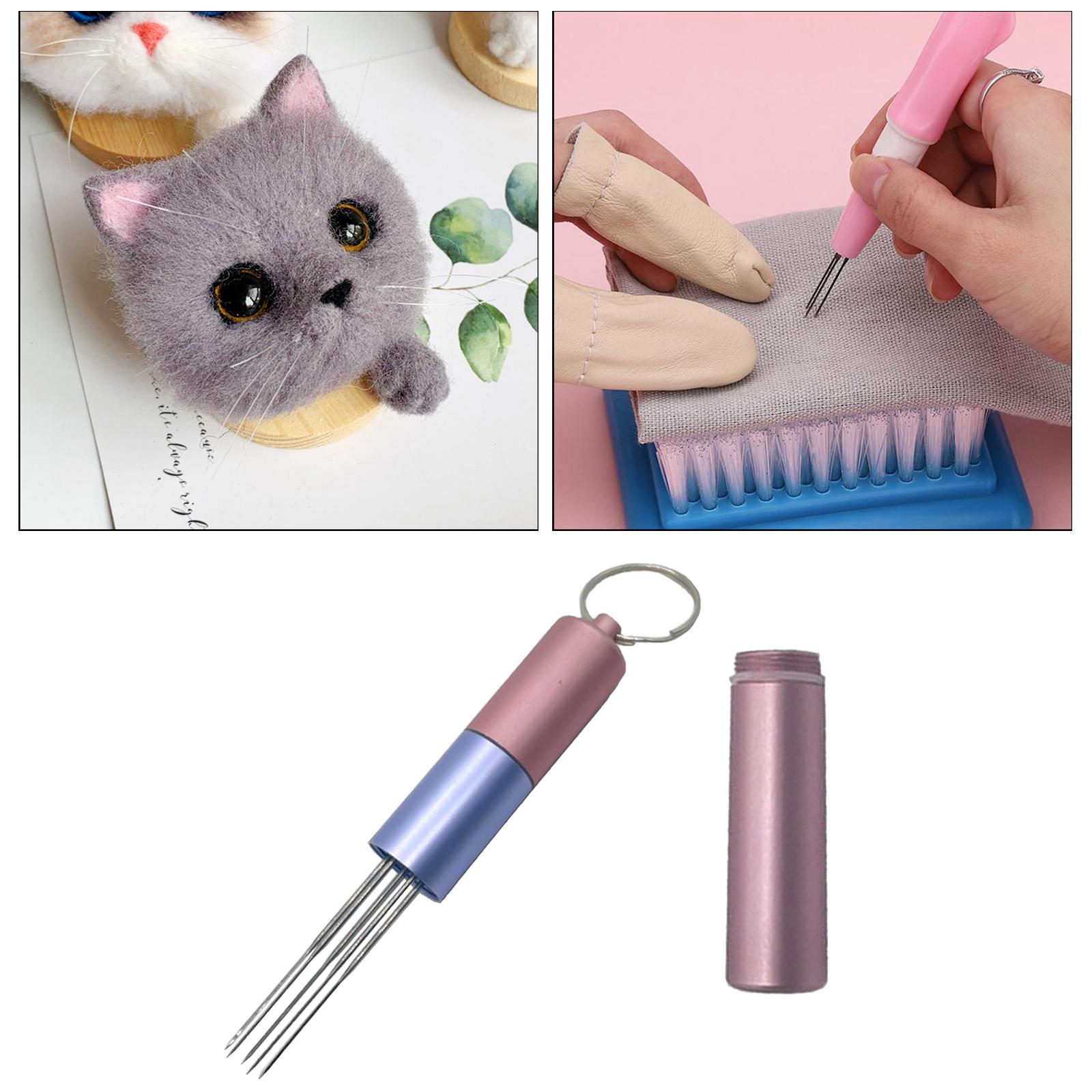 Felting Needle Handle w/ 6 Needles Mixed Sizes Wool Felt Tool Set Supplies