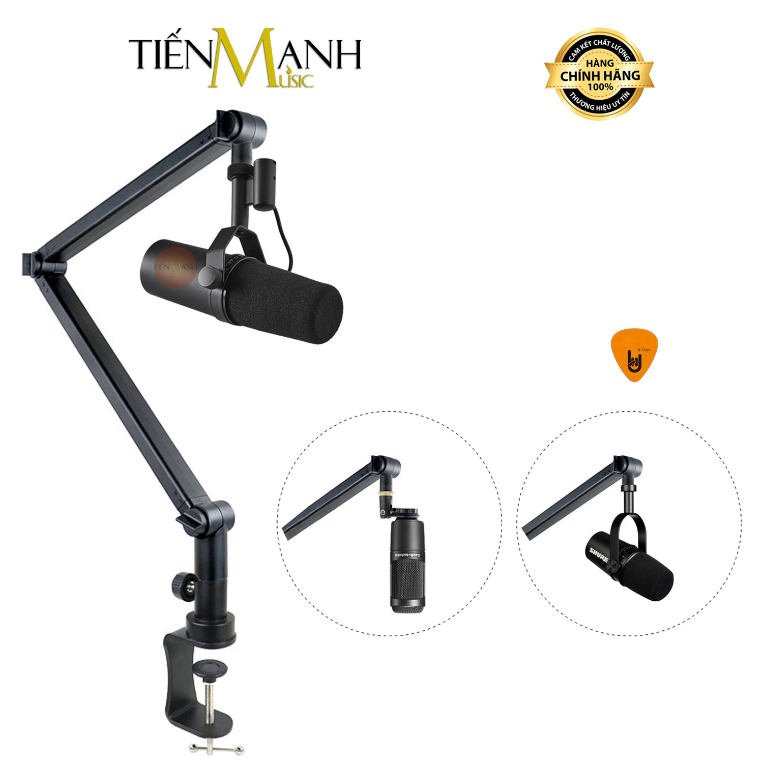 Chân Micro Kẹp Bàn Boom Arm Dr.Mic 2B (Chuyên Nghiệp) - Giá Đỡ Đế Mic Stand Microphone Thu Âm LiveStream Hàng Chính Hãng