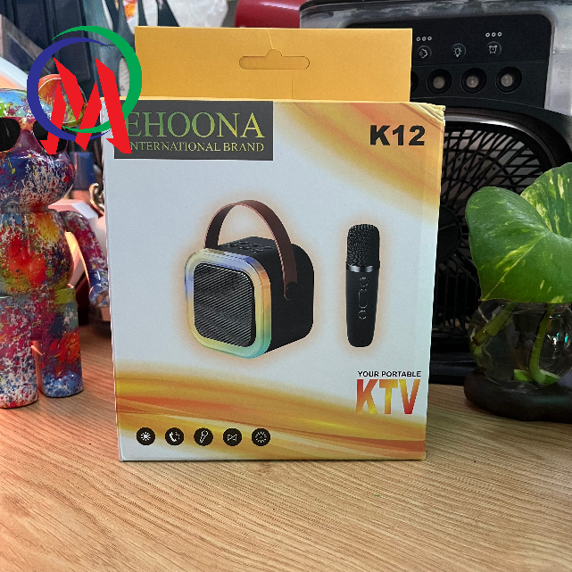 Loa Karaoke Mini EHOONA K12 tặng kèm micro không dây âm thanh hay, thích hợp cho không giản nhỏ, du lịch, picnic