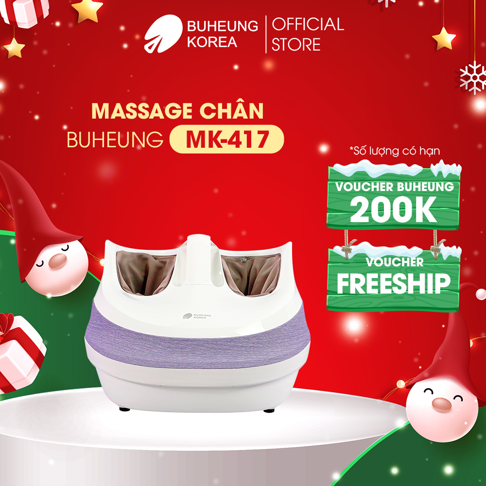 Máy massage chân tự động Buheung MK-417, massage nhiệt hồng ngoại, massage túi khí, bảo hành chính hãng