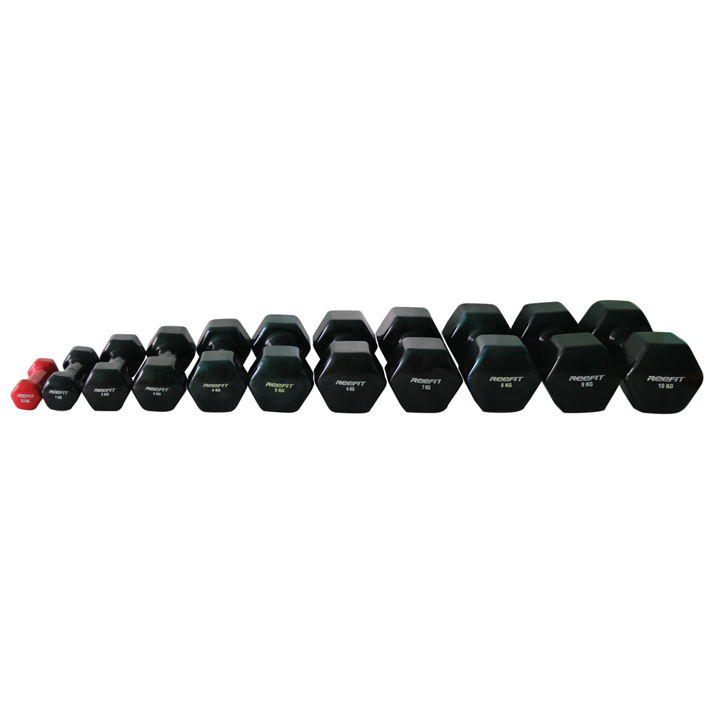 Bộ 2 tạ tay cao su Reefit màu đen 10kg