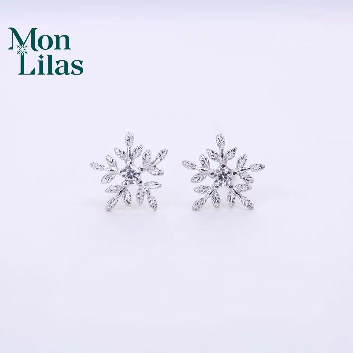 Bông Tai Bạc Nữ Mon Lilas Hình Bông Tuyết Cá Tính Snowflakes - K204003