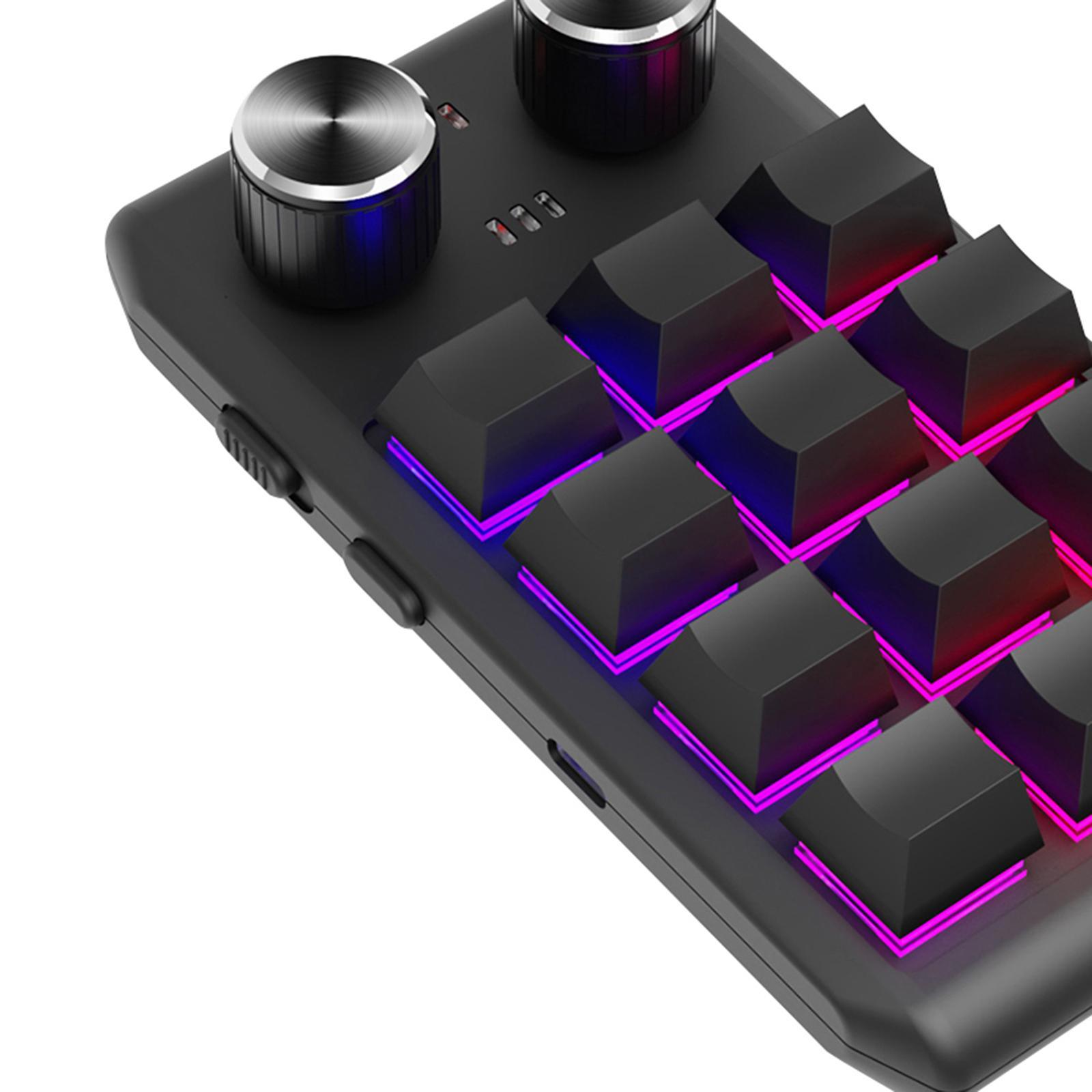 Mechanical Keyboard RGB Non Slip Program Keys 12 Key for  Office