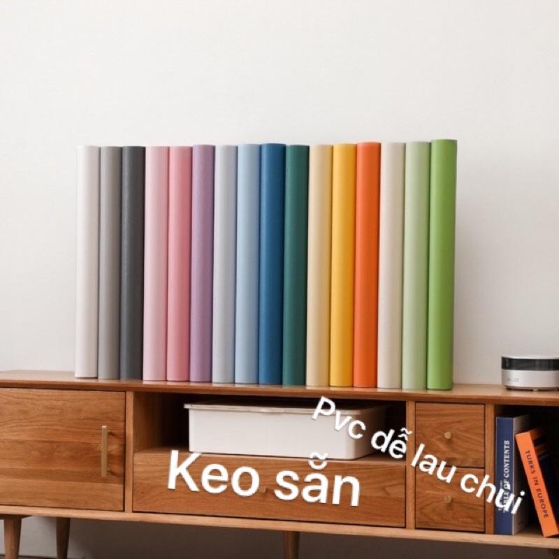 Giấy dán tường decal màu trơn đơn sắc keo sẵn khổ 45cmx10m