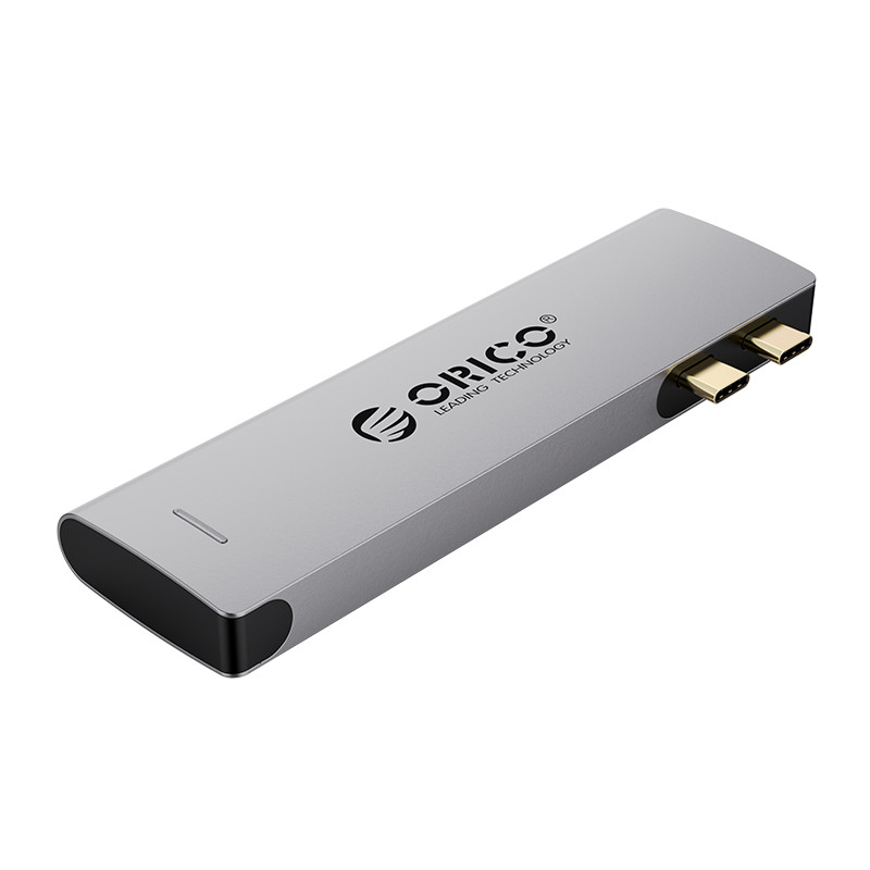 Đế Cắm Đa Năng Orico 2CT-6TS-GY 6 Trong 1 Cổng Type C - MacBook - Hàng Chính Hãng