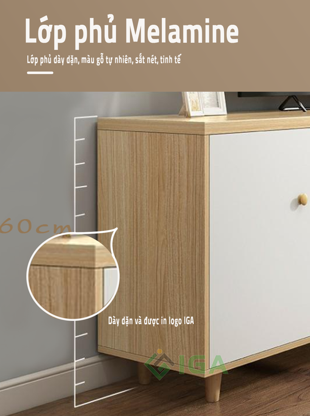 Kệ tivi phòng khách để sàn IGA - GP142, phong cách hiện đại đa năng có kệ tủ rộng rãi