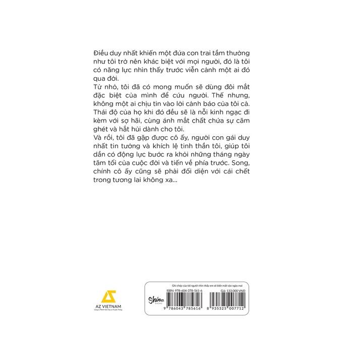 Sách  Ghi Chép Của Tôi Người Nhìn Thấy Em Sẽ Biến Mất Vào Ngày Mai - Skybooks - BẢN QUYỀN