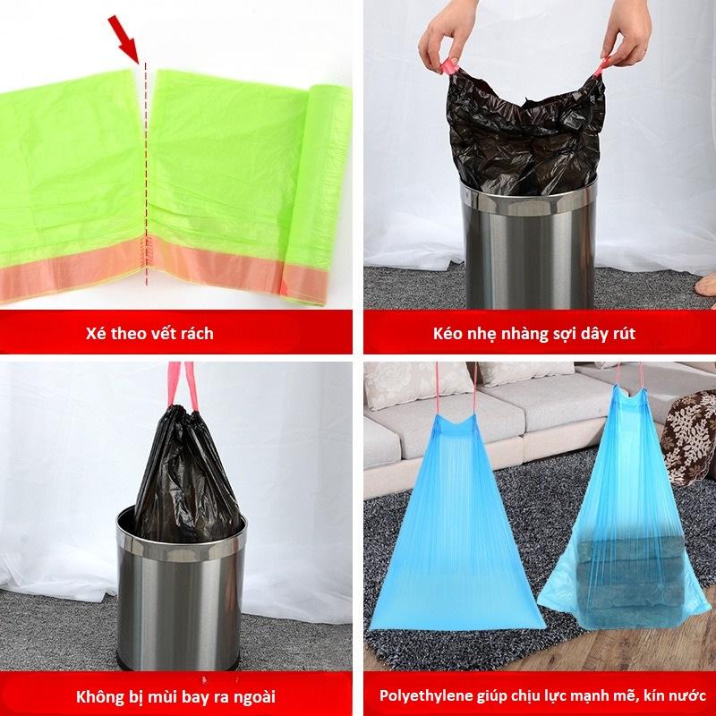 Túi Rác Dây Rút Tiện Nghi, Chất Nhựa Nhiệt Dẻo Polyethylene Chịu Lực Tốt