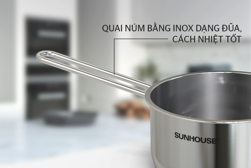 NỒI QUẤY BỘT INOX 5 ĐÁY SUNHOUSE 16CM