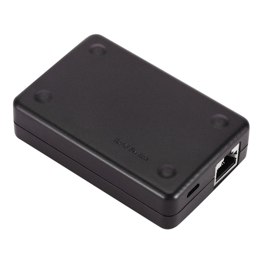 2In1 Out RJ45 Network Switch Box Ethernet Internet Adapter Hub Splitter For Computer Black