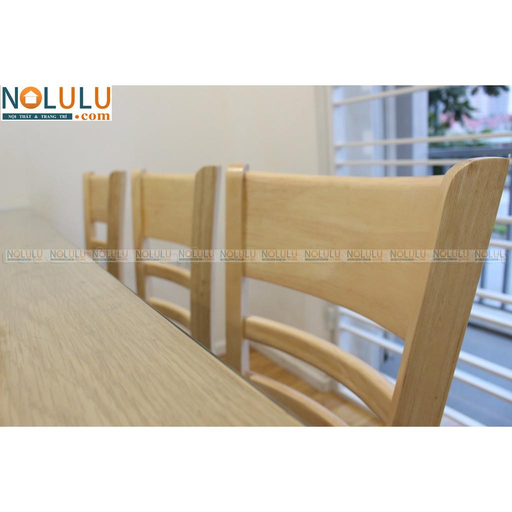 Bộ Bàn Ăn CABIN 6 Ghế Gỗ Tự Nhiên Mặt Bàn Veneer Sồi