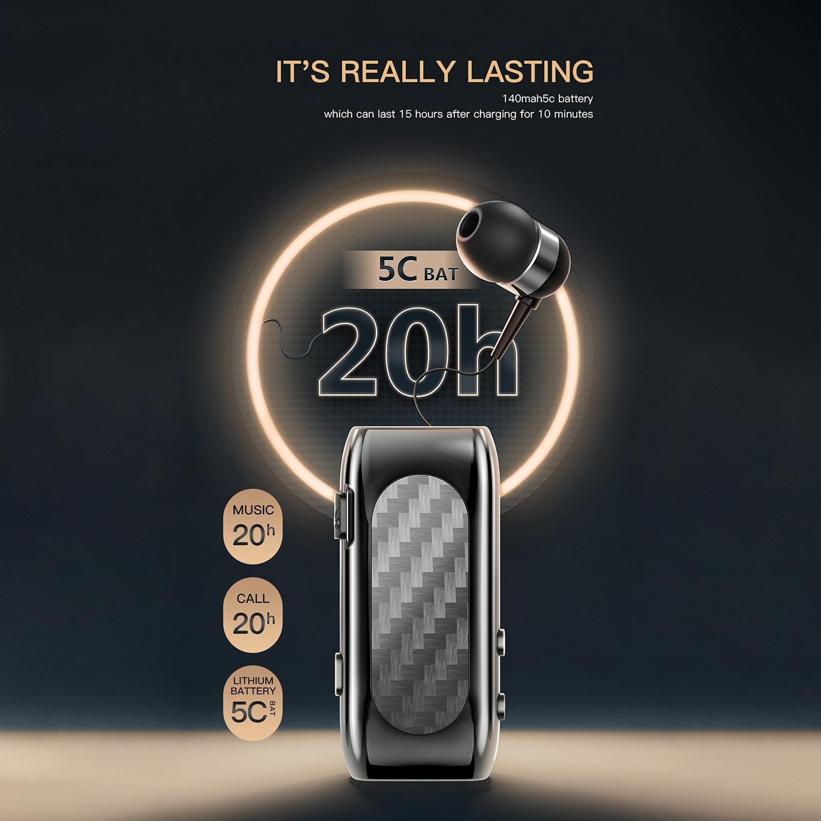 Bluetooth 5.2  Earphone Stereo Portable Sport Headset for Outdoor Black