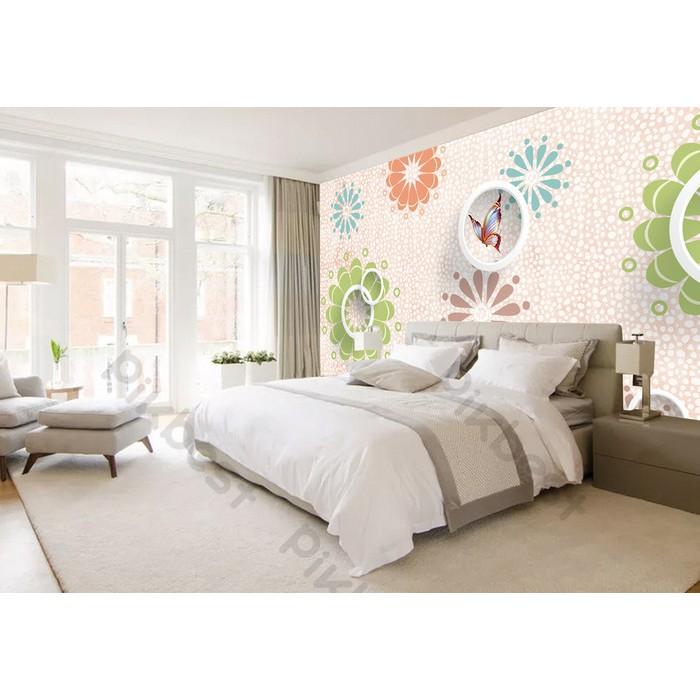 Tranh dán tường Tranh hoa văn tối giản, tranh dán tường 3d hiện đại MS777241