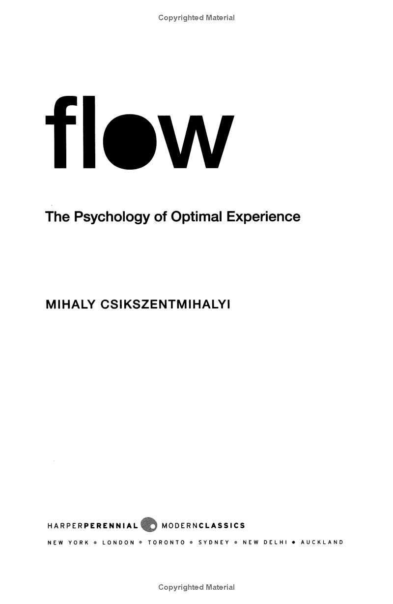 Flow: The Psychology of Optimal Experience