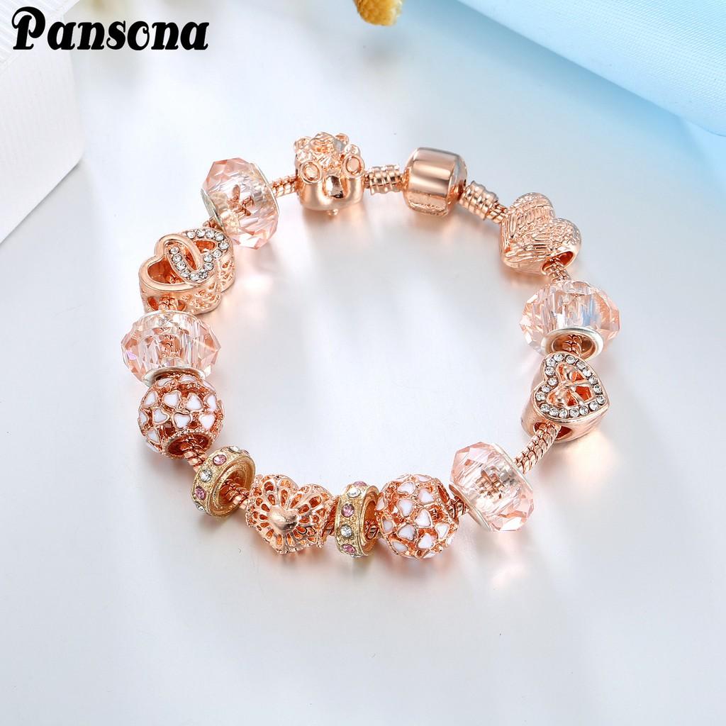 Lắc tay charm trái tim vàng gold cực xinh