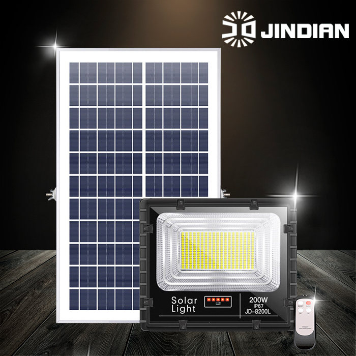 [JINDIAN] Đèn pha năng lượng mặt trời 200W Jindian JD-8200L - Chính hãng [Bảo hành 02 năm]