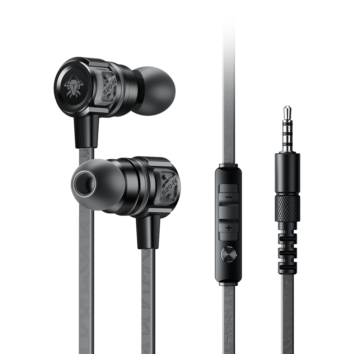 Tai nghe Game thủ, tai nghe in ear gaming Plextone G20 mẫu mới 2019 dây dẹt chống rối, Jack 3.5mm chữ L chống gẫy, Microphone Built in Filter Circuit – Hàng Chính Hãng